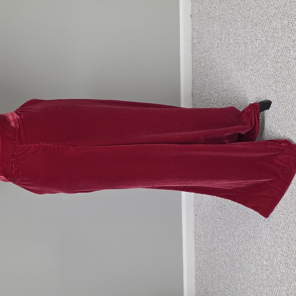 Wide Leg Mid Rise Velvet Pants - Picture 5 of 16